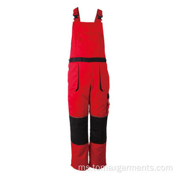 Merah dengan Seluar Bib Winter Musim Dingin